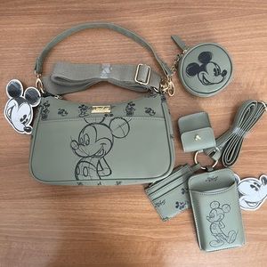 NWT Disney Mickey Mouse Crossbody Bag with Coin Purse and mickey phone case with